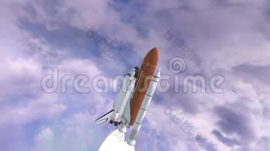 航天飞机在地球大气层上发射的真实三维动画。 这段视频的元素由美国宇航局提供。